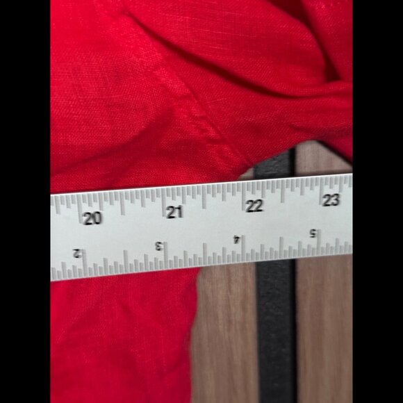 Alex Mill Shirt Large Womens Red Wash & Go 100% Linen Pockets Boxy Button Top - Picture 3 of 7
